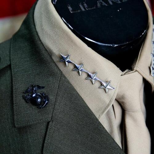 Two Pair Us Army Officer Mini 4star General Rank Pin Marine Corps Collar Badge Military War Reenactments Store