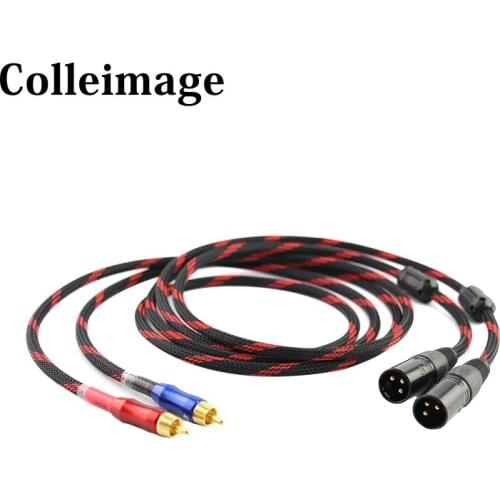 Colleimage Hifi 2RCA Male to 2XLR Female Audio Cable Hi-end 4N OFC Dual XLR Female to Dual RCA Male Audio Wire