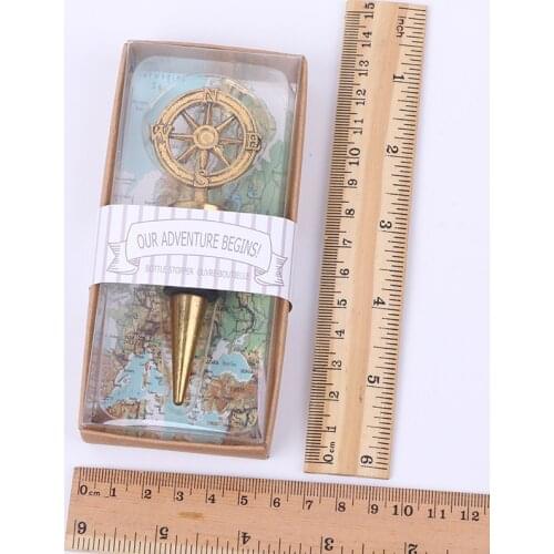Creative Gift Idea Wine Bottle Stopper Gold Compass Party Favor Gift Wedding Gifts for Guests Souvenirs Party Decoration