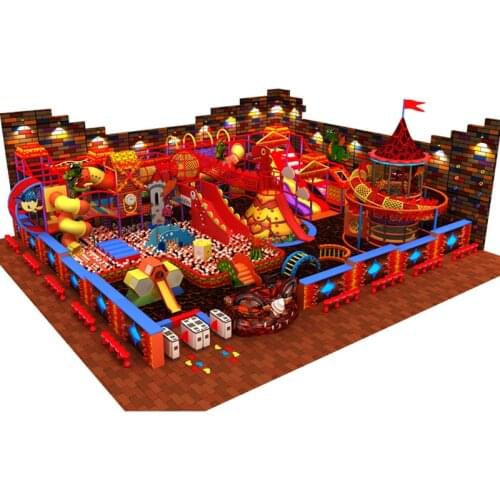 Customized amusement indoor playground fun city play center with volcano slide climbing series YLW-IN180811