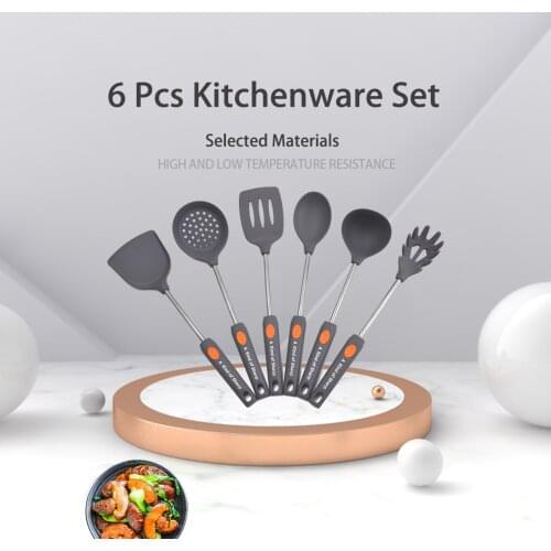 Kitchen Cookware Silicone Kitchenware Non-stick Cookware Cooking Tool Spatula Ladle Egg Beaters Shovel Spoon Soup Utensils Set