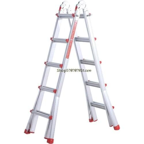 Multifunctional Telescopic Ladder Indoor Ladder Aluminum Alloy Little Giant Ladder Frame Household Folding Ladder Thickening Eng