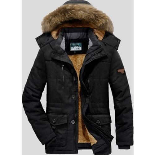 Plus Size 6XL New Fur Collar Hooded Men Jacket Winter Windproof Parkas Men Padded Casual Jackets Thick Coats OverCoat Warm Coats