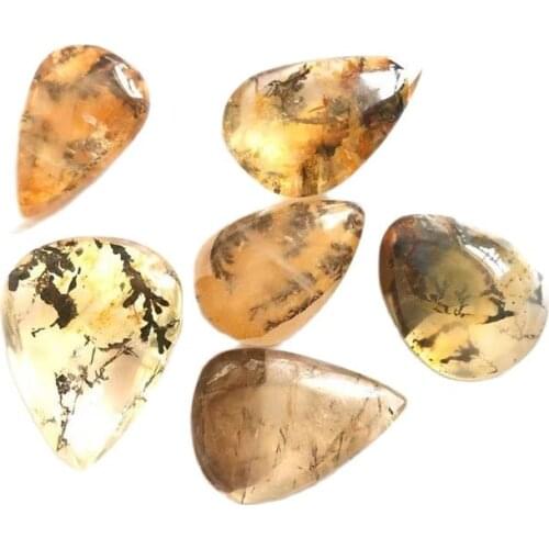 Natural Polished Crystal Phantom Quartz Water drop Shaped Pendant Specimen Healing Charm