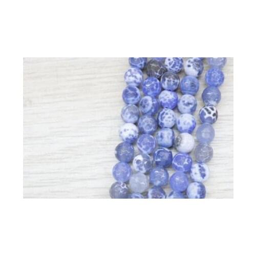 Natural Blue dragon fire agate Cut corner Round Spacers Loose Beads For Jewelry Making DIY Bracelets Necklace Accessories