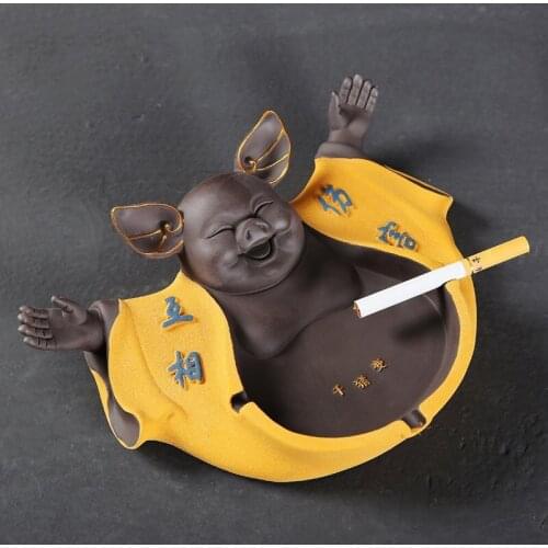 Ashtray Home Hotel Office Decoration Tea Play Pets Tea Ceremony Accessories Thousand Pigs Changed Ceramics