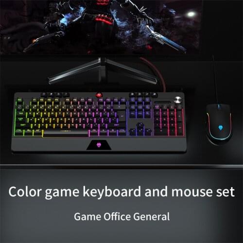 Wired color gaming keyboard, RGB backlit keyboard, ergonomic mouse for gamers, suitable for PC laptops