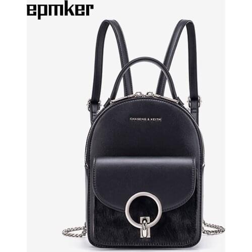 EPMKER 2021 Luxury Mini Backpack Designer Top Leather Backpacks Large Capacity Backpack Purses for Women Unique School Bags