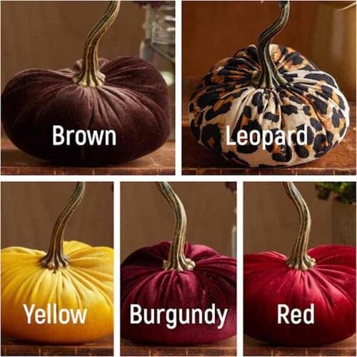 Handmade Cute Soft Artificial Velvet Pumpkin Living Room Halloween Decoration