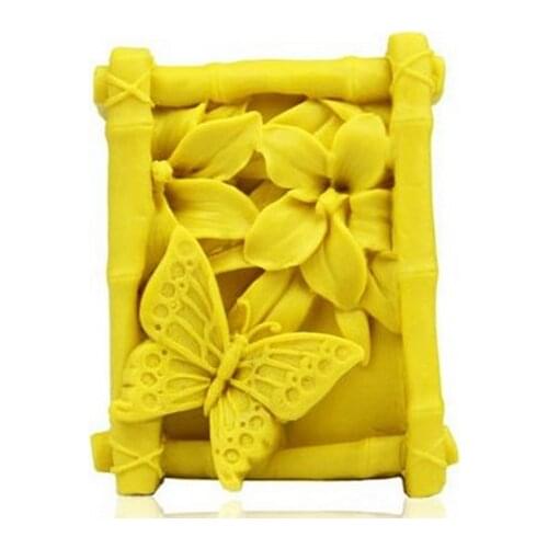 Silicone Soap Mold Butterfly Flower Pattern Rectangle Soap Making Mold