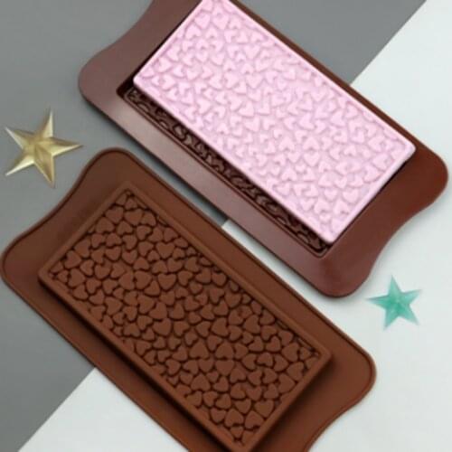 DIY Heart Shaped 3D Silicon Chocolate Jelly Candy Cake Bakeware Mold Holes Pastry Bar Ice Block Soap Mould Baking Tools
