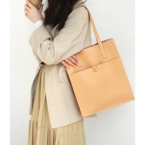 Bag Womens Handbag Female Tote Bag Large Capacity Briefcase 14 Inch Laptop Shoulder Bag New Simple Original First Layer Leather