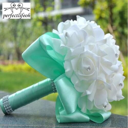 Perfectlifeoh Bridal Bouquets Artificial Silk Flower Bride Artificial Hands Holding Wedding Flowers wedding bouquet