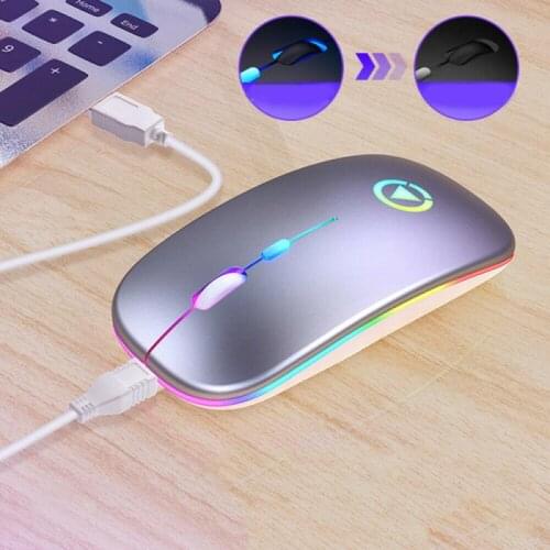 2.4GHz Universal Wireless Mouse Rechargeable Silent Mouse USB Optical Ergonomic Mice LED Backlight Game Gaming Computer Mouse