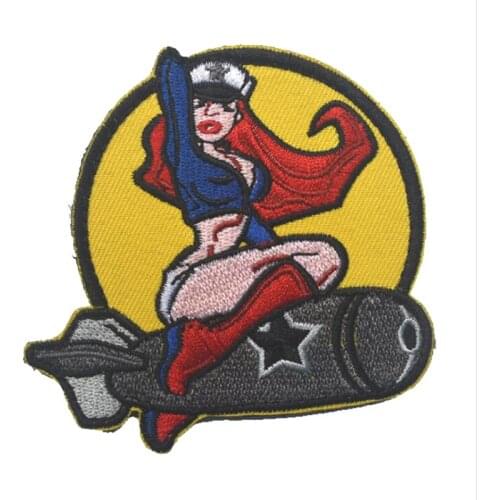 Bombing Goddess 3D Embroidery Armband Military Tactics Morale Badge Army Fan Clothing Backpack Hat Jeans Decorative Patch