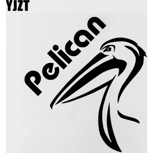 YJZT 15.3CM×16.6CM Fashion Car Accessories Vinyl Animal Pelicon Car Sticker Decal Black/Silver 8C-0528