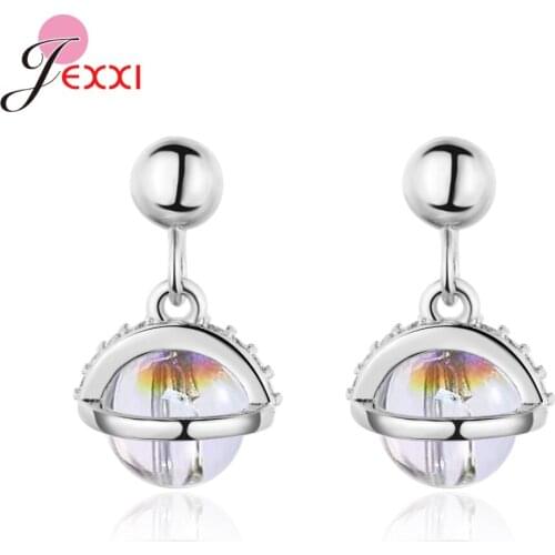 New Collection Trendy Love Planet Drop Earrings For Women Girls 925 Sterling Silver Earrings Wedding Party Jewelry