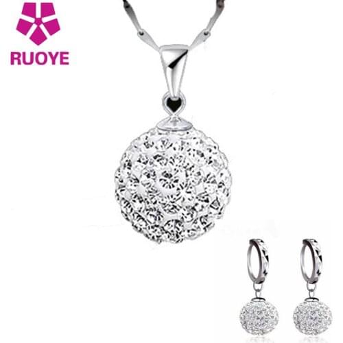 RUOYE 1 Set New Fashion Luxury Full crystal Shambhala Earrings For Women Jewelry Prom Party Stud Earrings Jewelry