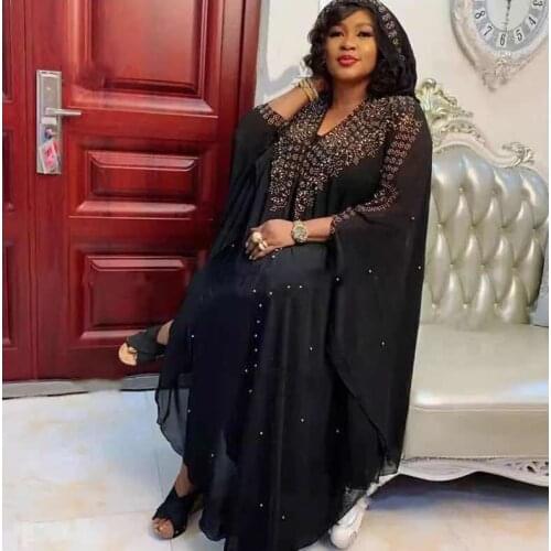 New Open Abaya Dubai Turkey Muslim Hooded Dress Women Chiffon Kaftan Beads Luxury Cardigan Plus Size Boubou Islamic Clothing