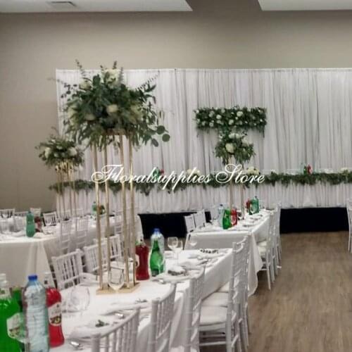 10PCS Rectangle Gold Metal Wedding Flower Vase,Flower Stand for Table Centerpiece