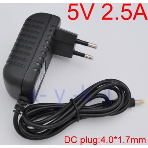 100PCS High quality DC 5V 2.5A IC program AC 100V-240V Converter Switching power adapter 2500mA Supply EU Plug DC 4.0mm x 1.7mm