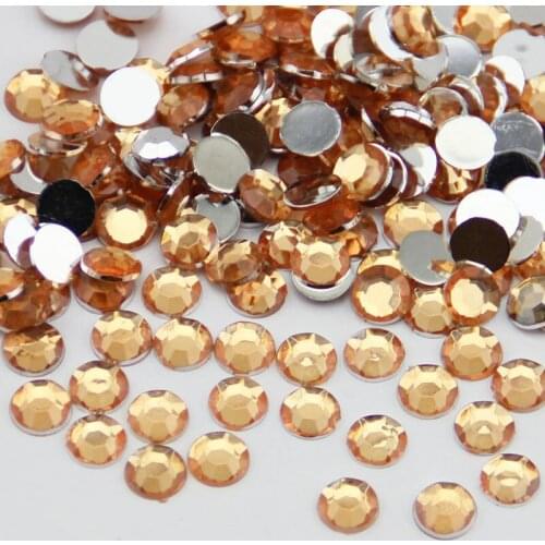 1000PCS Flatback 14 Facets Resin Round Rhinestone Tips Beads Makeup Nail Art Decoration Tools ss20 5mm Crystal Yellow N09