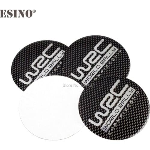 4 x Carbon Fiber WRC World Rally Championship 3D Metal Aluminium Alloy Wheel Center Cap Stickers Wheel Hub Cap Decals Emblems