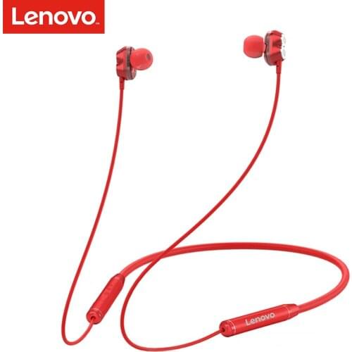 Lenovo HE08 BT 5.0 Neckband Wireless Headphone w/Dual Dynamic HiFi Stereo Earphone Waterproof Sport Magnetic Headset With Mic
