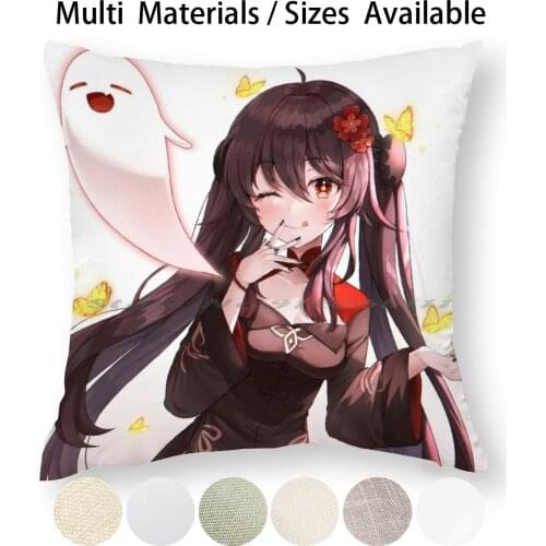 Genshin Impact Hu Tao Pillow Case Throw Pillow Cover Cotton Linen Flax Genshin Impact Diluct Genshin Impact Fishcl Genshin