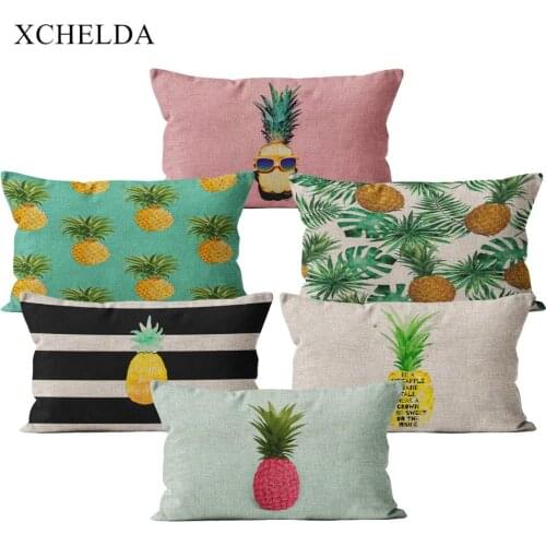 Throw Pillow Case Holiday Pillowcase funny designer Pineapple 30*50 for Sofa bedroom Pink fur Linen Cushion Cover