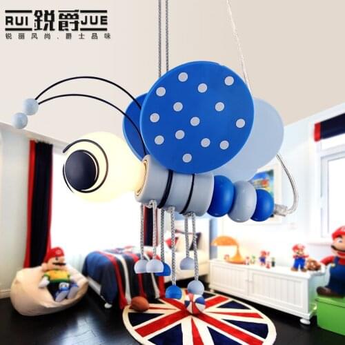 Cartoon character childrens room light simple pendant lamp LED lamp boy bedroom lamp bedside Mediterranean lighting