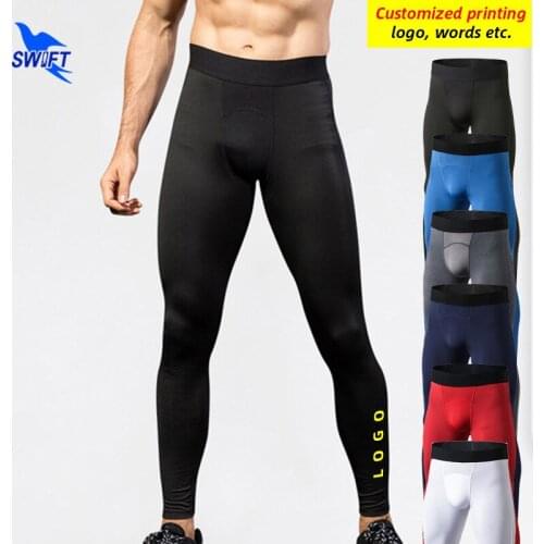 Breathable Mesh Patchwork Compression Running Tights Men Quick Dry Gym Sports Pants Fitness Jogging Leggings Trousers Customized