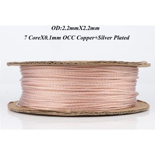 Hifi Audio 6N OCC copper + silver plated Braided 2.2mm Headphone bulk wire hi-end DIY Headphone/Earphone Headset upgrade Cable