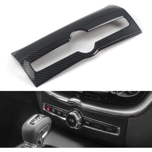 Carbon Look Chrome For Volvo XC60 2018 2019 2020 Air Condition AC Switch Panel Cover Frame Decorative Trim LHD