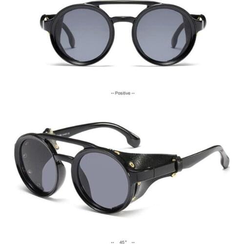 KAPELUS Designer sunglasses Mens round sunglasses Snakeskin modified goggles Gold rivet glasses