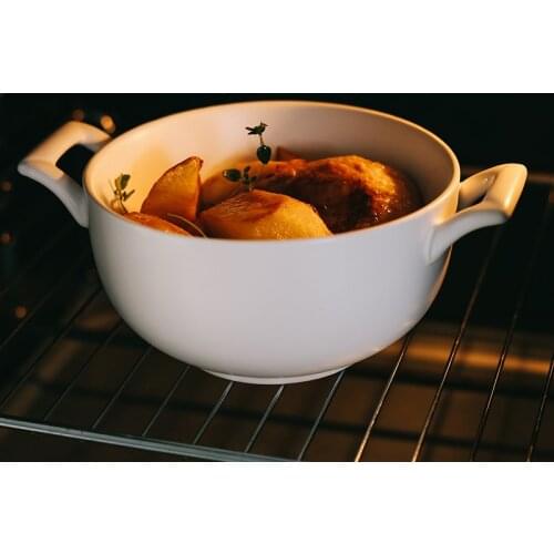 Nordic style ceramic instant noodle bowl with cover matte salad bowl big soup bowl Japanese ramen binaural fruit dessert bowls