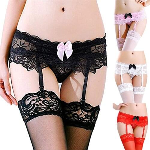 Women Lace Garter Belt Set With Butterfly Panty Does Not Contain T Pants Socks Stockings Bondage Lingerie Garter Belt Suspender