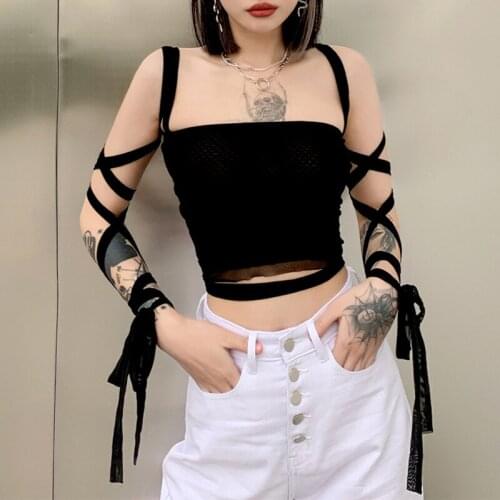 Summer Womens Sexy Bandage Tank Tops Solid Color Strappy Tight Boob Tube Crop Tops Party Club Wear 2021