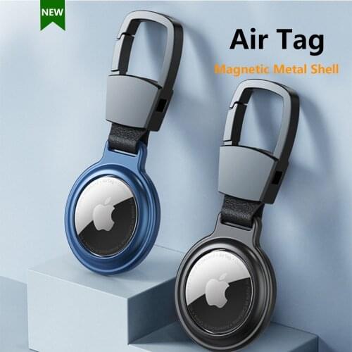 Magnetic Metal Protect Case For Apple Airtags Protective Cover For Apple Locator Tracker Anti-lost Device Whit Keychain Hangable