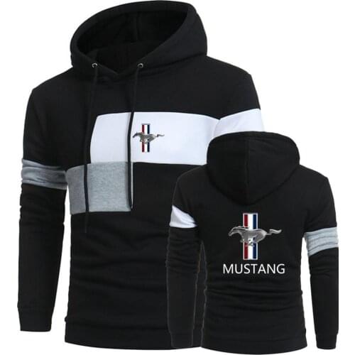 2021 Mustang Spring Autumn NEW Custom Men Sports Hoodies Print Hooded Leisure Tops Male Pure Cotton Pullover Sweatshirts