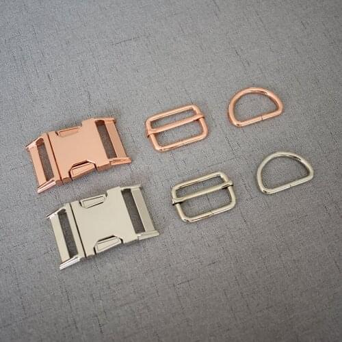 10 sets/lot 30mm DIY accessory metal buckle adjust buckle D ring three-piece use for pet dog collar dog leash