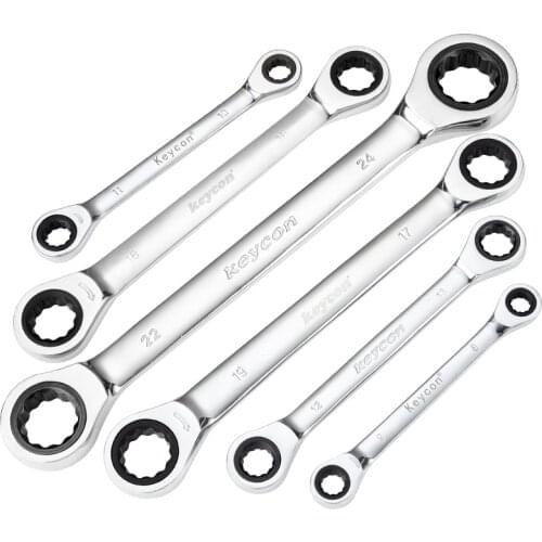 Double-headed ratchet wrench set Fast Semi-automatic Dual-purpose Bidirectional Opening Auto repair hardware tools kit