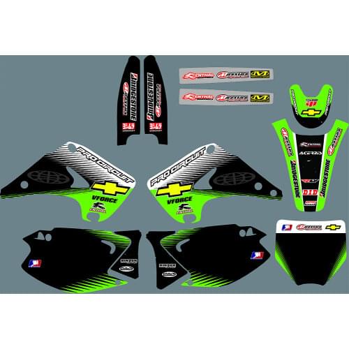 For Kawasaki 125/250 KX Stickers Decals Graphics kits For Kawasaki KX125 KX250 2003 2004 2005 2006 2007 2008 2009 2010 2011 2012