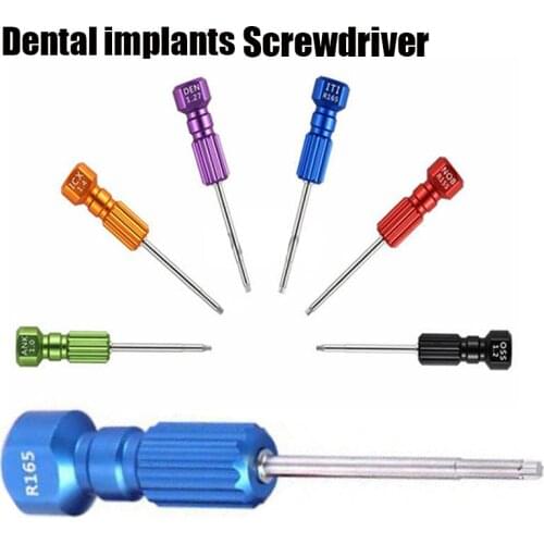 New 6 Colors Dental Laboratory Mechanic Implant Screwdriver Micro Screw Driver for Implants Dental Orthodontic Matching Tool