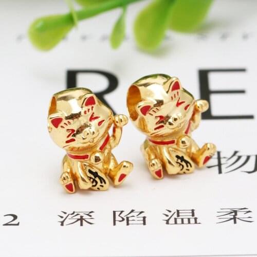 New Original 925 Sterling Silver Beads Cute Fortune Cat Ox Lucky Charm Animal Fit Pandora Bracelets Women DIY Jewelry Dropship