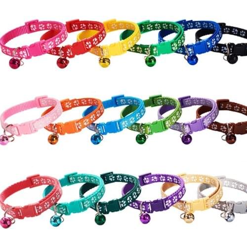 Safety Breakaway Pet Collar 19 Colors Nylon Cat Puppy Small Dog Kitten Collar with Bell Dog Accessories