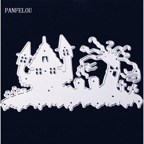 PANFELOU Demon castle Scrapbooking Easter card album paper die metal craft stencils punch cuts dies cutting