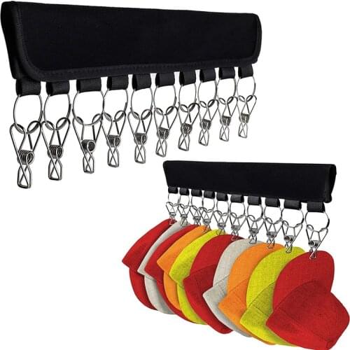 Plastic Portable Baseball Caps Organizer Hanger Hats Clips Closet Clothes Holder Cap Rack Closet Hanger Sock Storage Hook Holder