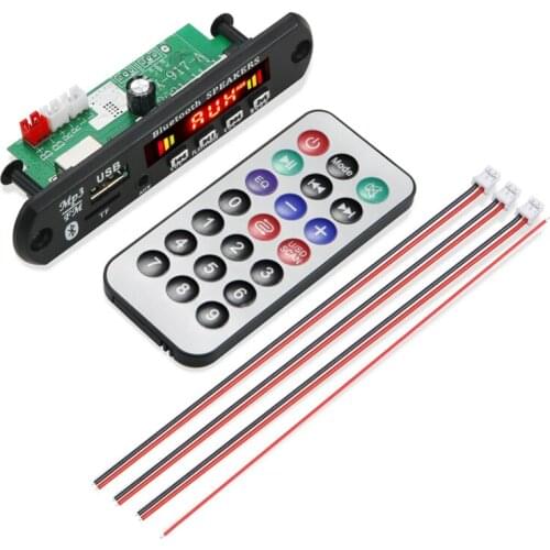 12V Bluetooth 5.0 MP3 Decoder Board 2x25w amplifier color screen with recording call lossless motherboard Car FM module, 50W