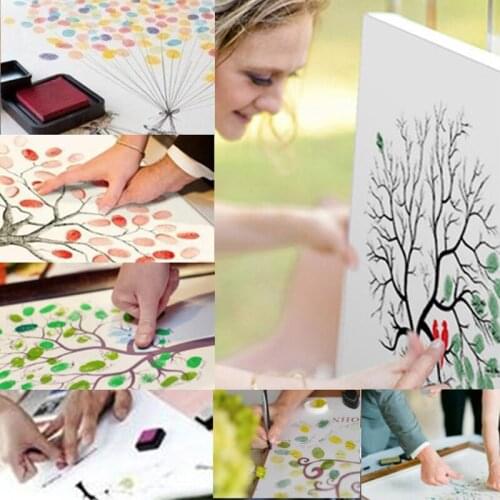 Canvas Poster Fingerprint Guest Book For Girls Boys First Communion DIY Baby Baptism Decor Girls Birthday Gifts Party Souvenir